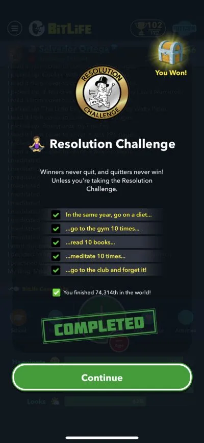 bitlife resolution challenge requirements