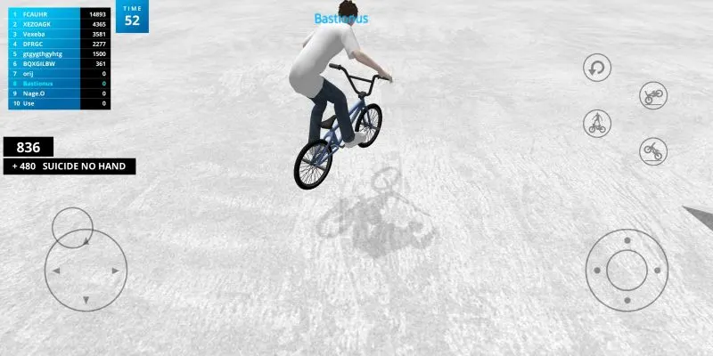 performing suicide no hand trick in bmx space
