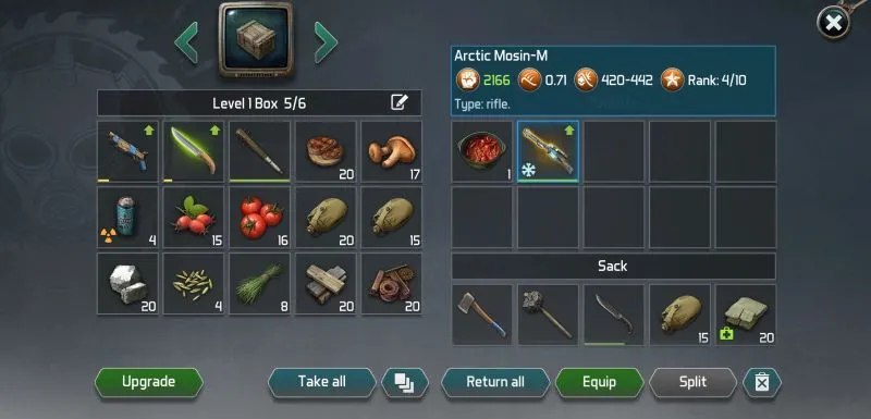 dawn of zombies inventory