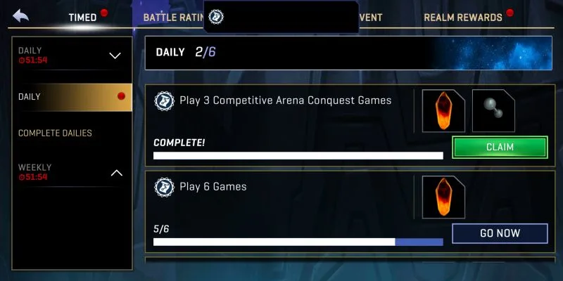 earning rewards in marvel realm of champions