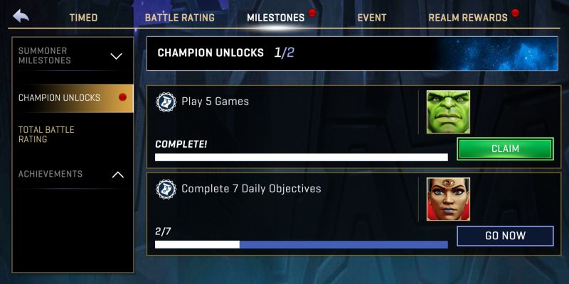 unlocking champions in marvel realm of champions