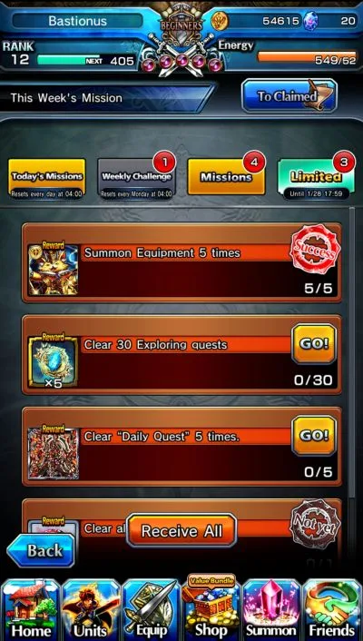 earning rewards in grand summoners
