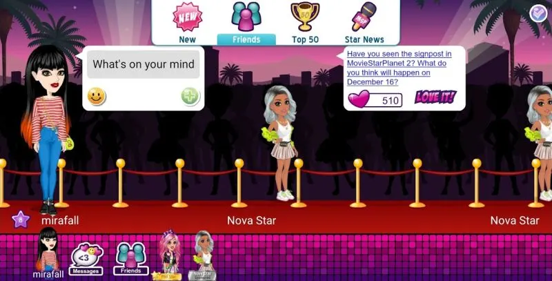 writing engaging status update in moviestarplanet