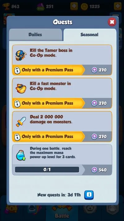 unlocking quests in rush royale