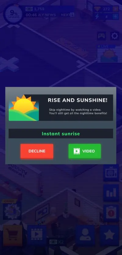 tv empire tycoon instant sunrise