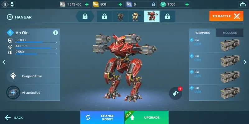 how to upgrade robots in war robots