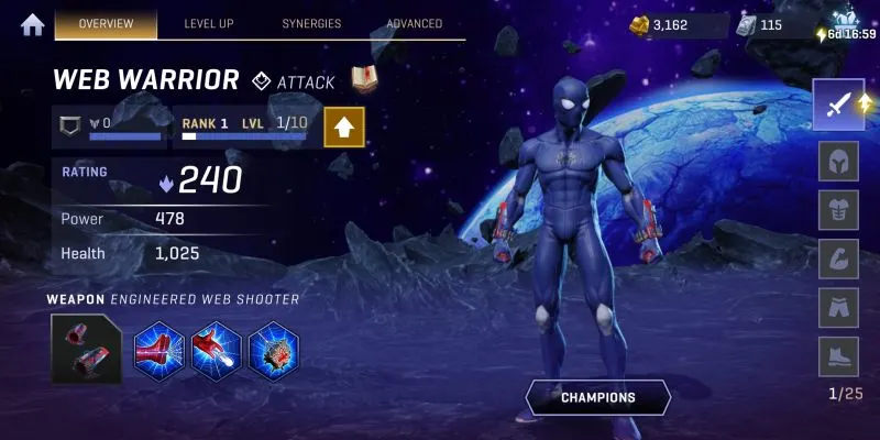 web warrior realm of champions