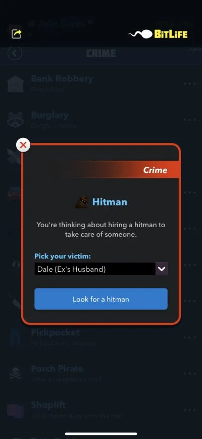 hiring a hitman bitlife