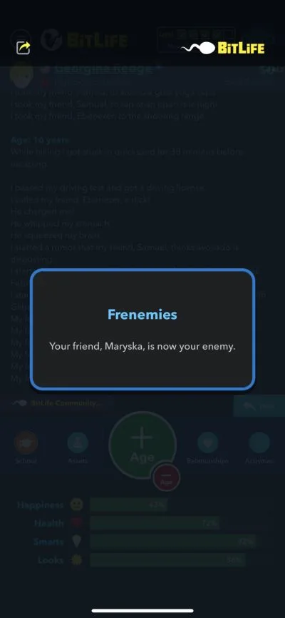 turning a friend into an enemy in bitlife