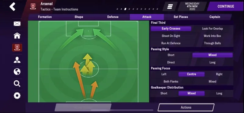 attacking tactics and team instructions football manager 2021 mobile