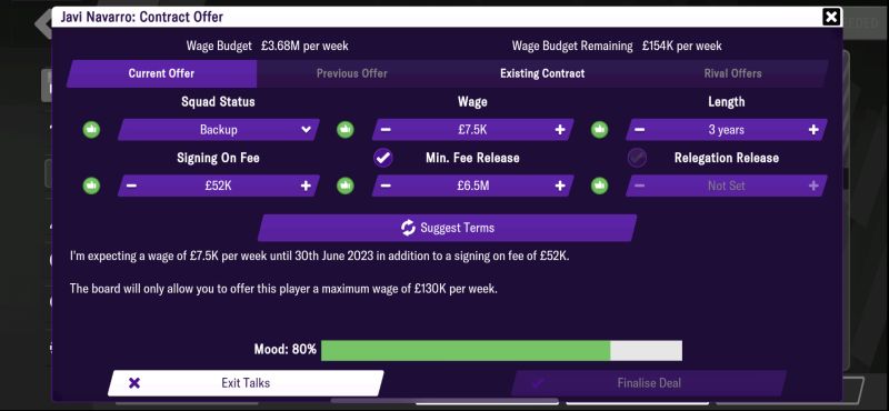 contract offer football manager 2021 mobile
