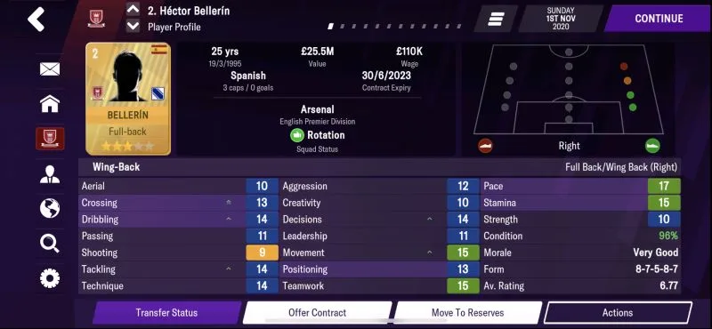 player profile football manager 2021 mobile