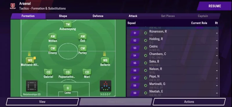team formation football manager 2021 mobile