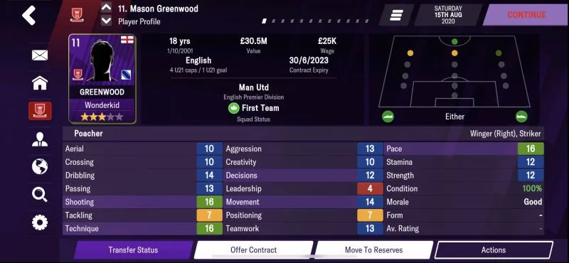 mason greenwood football manager 2021 mobile