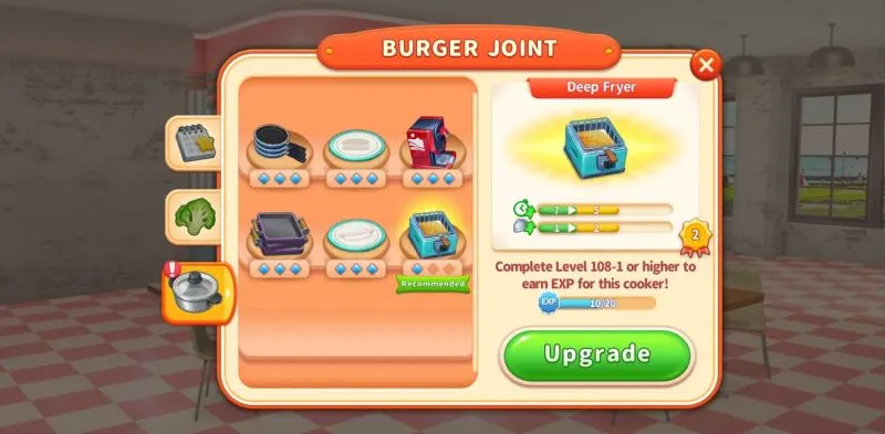 upgrading items my restaurant