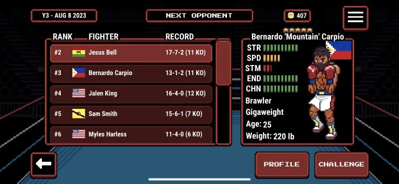prizefighters 2 opponent record