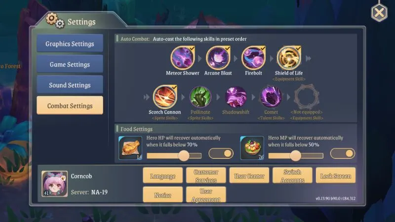 stella arcana combat settings