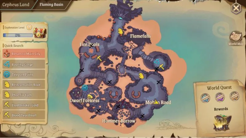 stella arcana flaming basin treasure chest locations