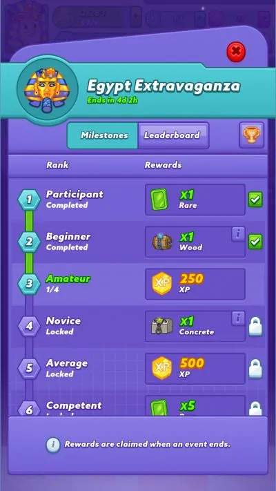 adventure ages event rewards