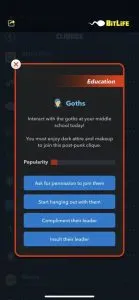goths clique bitlife