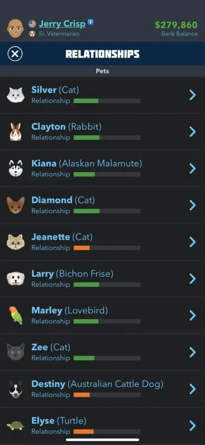 bitlife relationship with pets