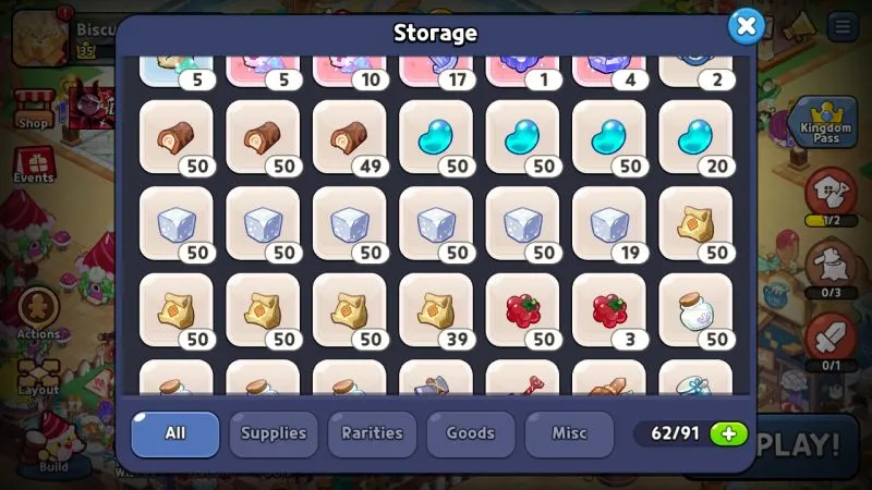 storage cookie run kingdom