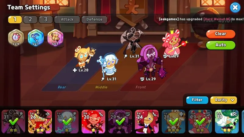 team settings cookie run kingdom