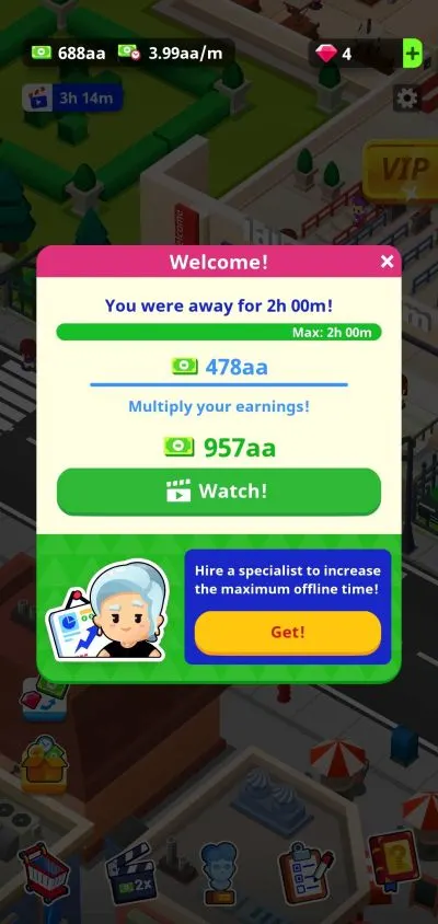 maximum offline rewards idle museum tycoon