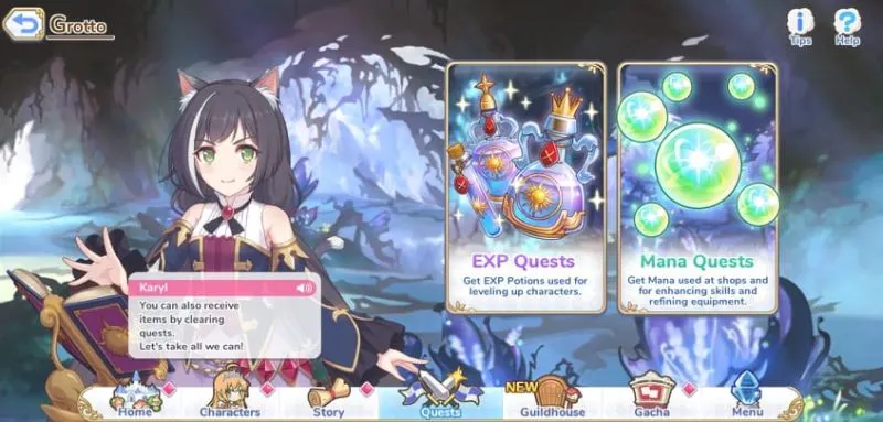 princess connect re: dive grotto quests