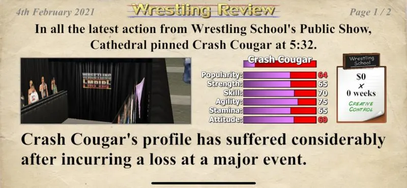 wrestling empire match result
