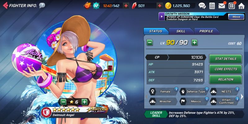 swimsuit angel the king of fighters allstar