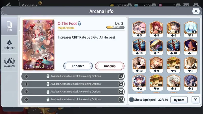 arcana tactics arcana list