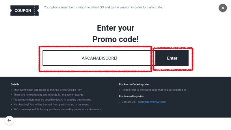 arcana tactics coupon code step 3b
