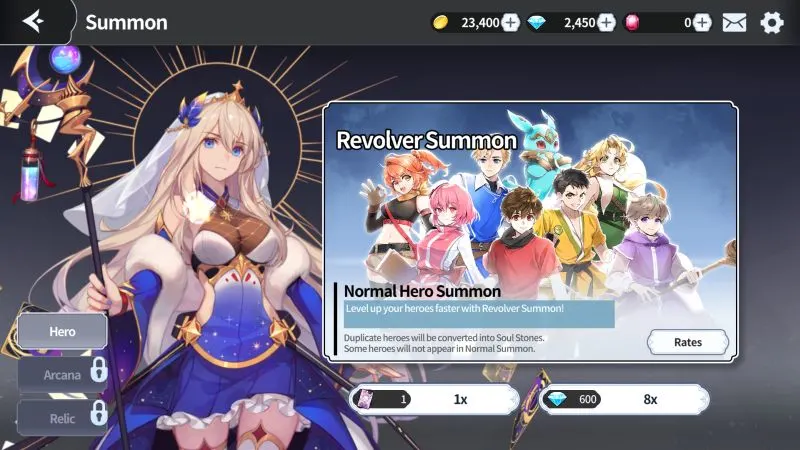 arcana tactics hero gacha