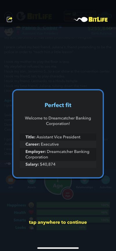bitlife executive position
