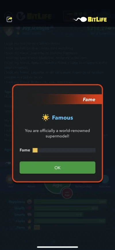 bitlife famous supermodel