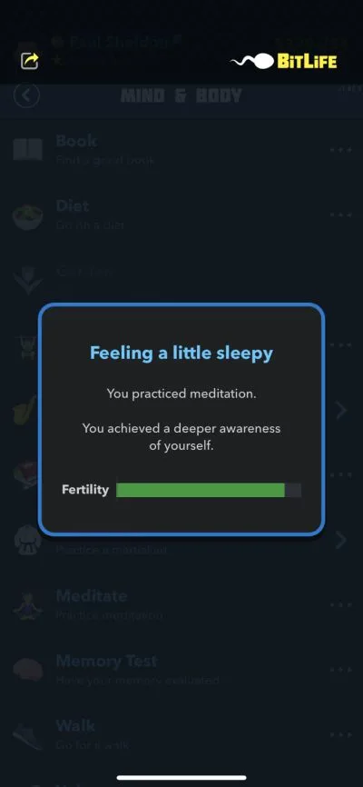 meditating in bitlife