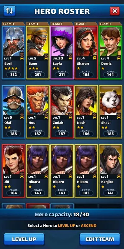 empires & puzzles hero roster