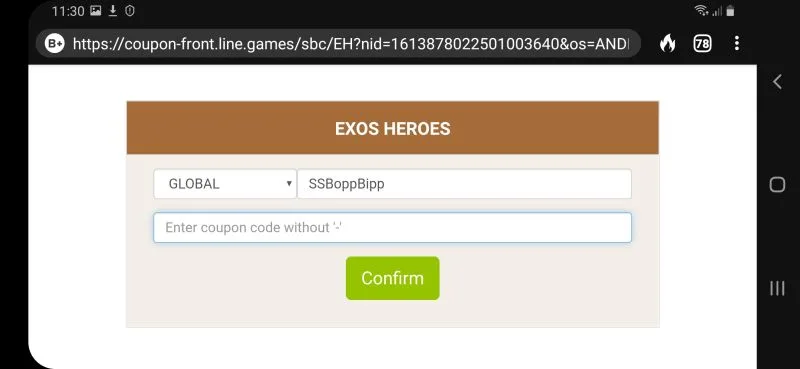 exos heroes gift code step 5