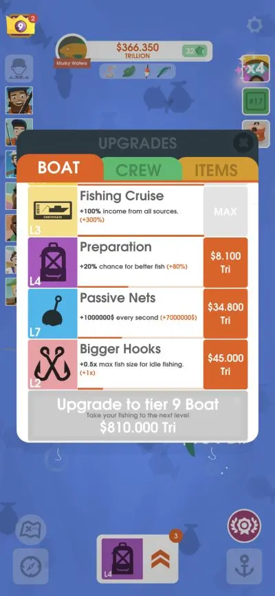 hooked inc boat upgrade