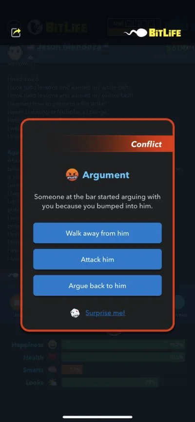 bitlife argument