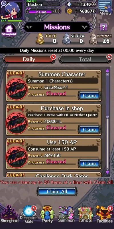 completing missions in disgaea rpg