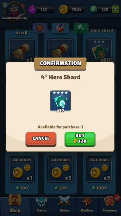 fable wars 4 star hero shard