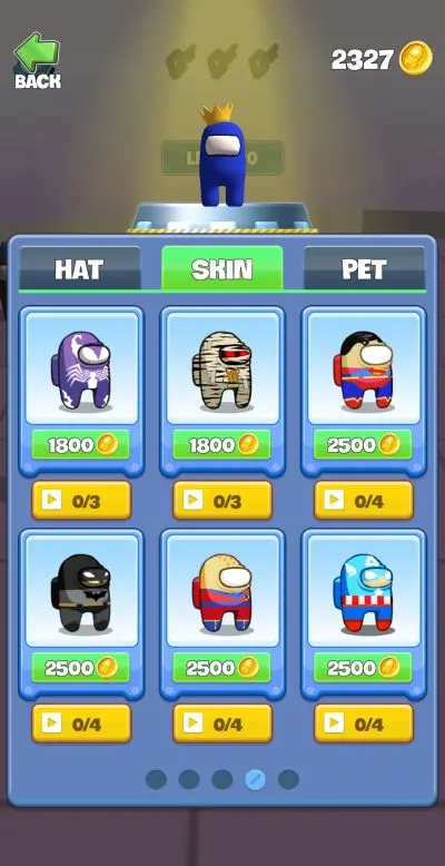 hats, skins and pets in imposter smashers