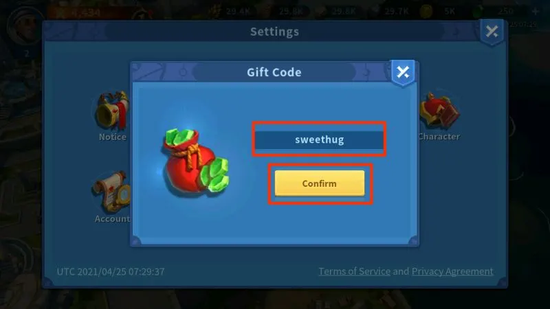 infinity kingdom gift codes step 4