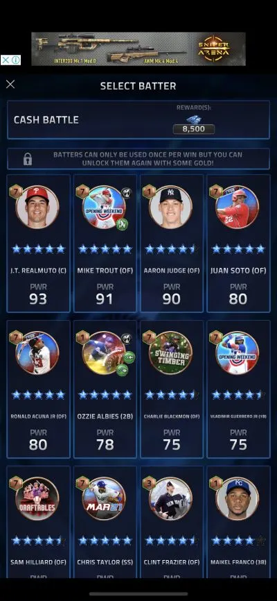 batter selection in mlb tap sports baseball 2021