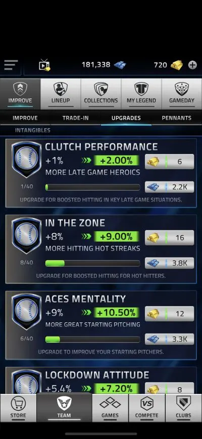 upgrading intangibles in mlb tap sports baseball 2021