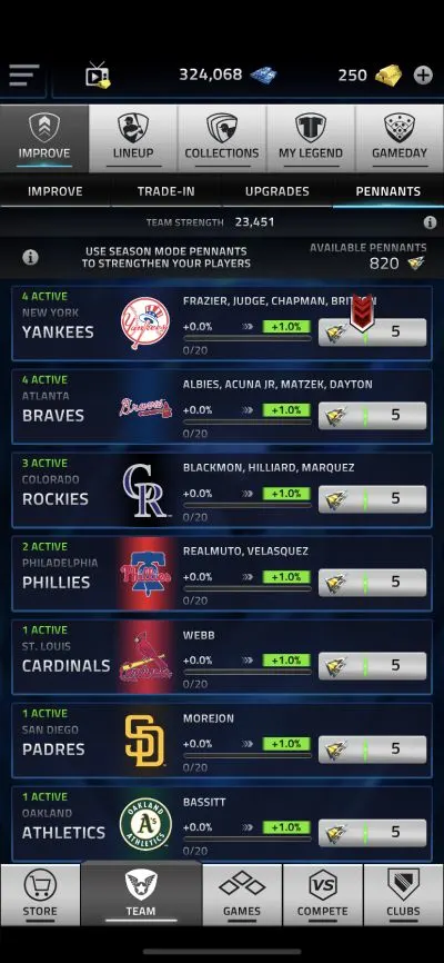 using pennants in mlb tap sports baseball 2021