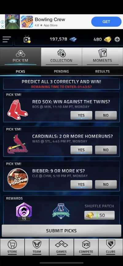 mlb tap sports baseball 2021 pick 'em