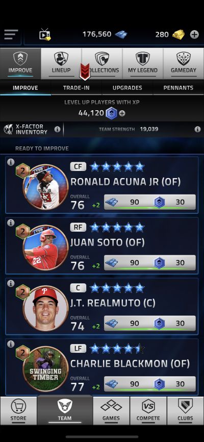leveling up players in mlb tap sports baseball 2021